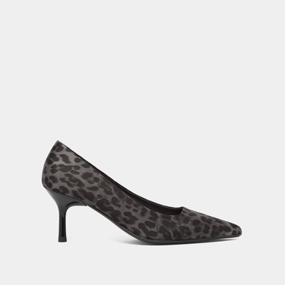 Escarpins &agrave; bouts pointus in gray leopard | DUNDEE
