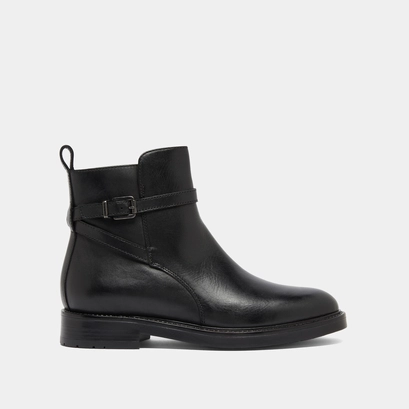 Boots &agrave; boucles in black leather | clea