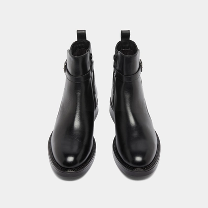 Boots &agrave; boucles in black leather | clea