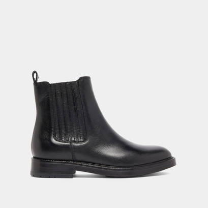 Boots &agrave; fronces in black leather | cleandre