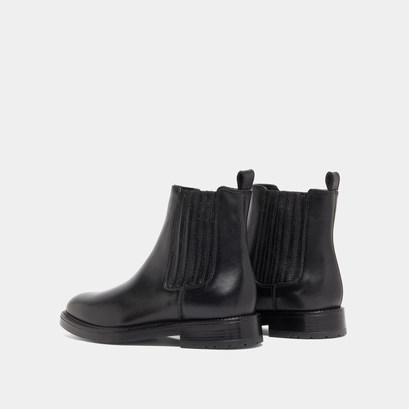 Boots &agrave; fronces in black leather | cleandre