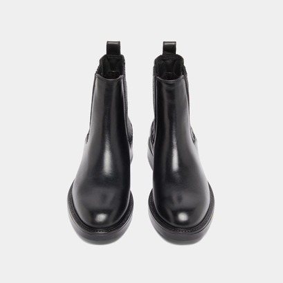 Boots &agrave; fronces in black leather | cleandre
