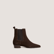 Boots &agrave; l&eacute;gers talons biseaut&eacute;s et bouts pointus dark brown