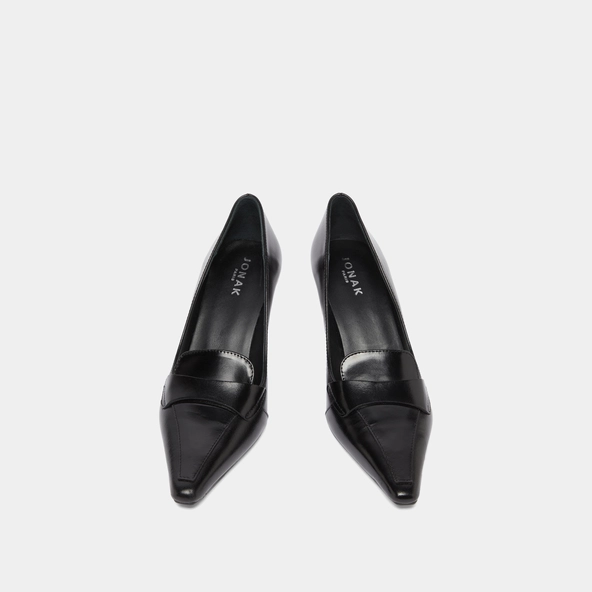 Escarpins &agrave; pattes in black leather | BLONDIE