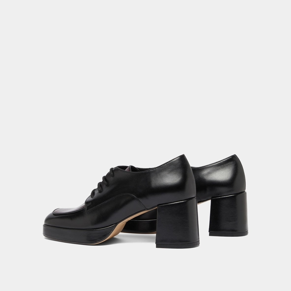 Derbies à talons in black and burgundy leather | VIVALDI