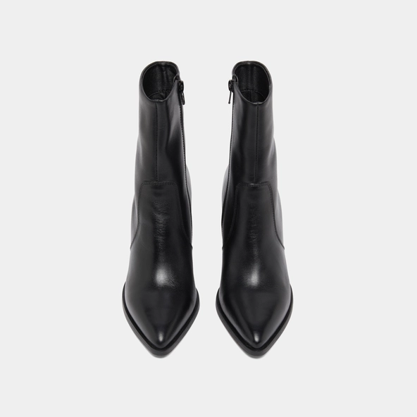 Bottines à talons in black leather | PERLE