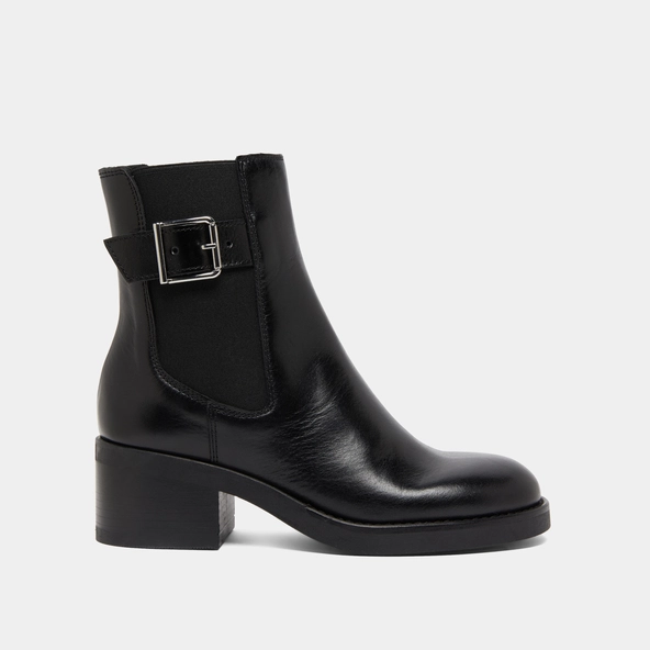 Boots à élastiques et boucles ajustables... in black leather | BOULOU
