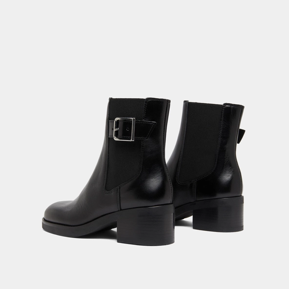 Boots à élastiques et boucles ajustables... in black leather | BOULOU