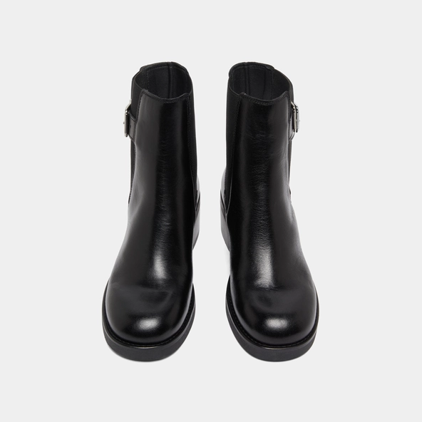 Boots à élastiques et boucles ajustables... in black leather | BOULOU