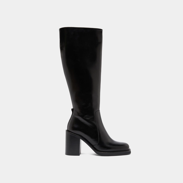 Boots with overflowing heels in black leather calf size S | BRETZEL