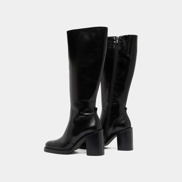 Boots with overflowing heels in black leather calf size S | BRETZEL