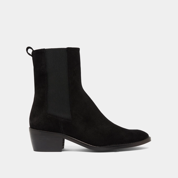 Boots &agrave; &eacute;lastiques in black suede | MAEVA