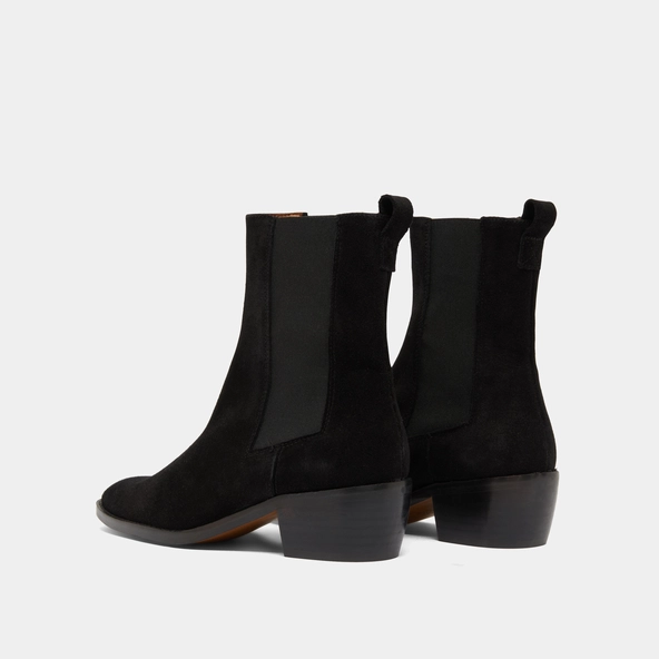 Boots &agrave; &eacute;lastiques in black suede | MAEVA