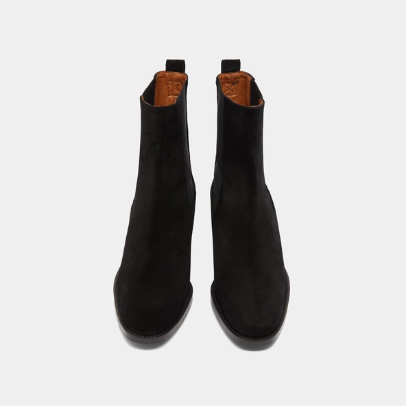 Boots &agrave; &eacute;lastiques in black suede | MAEVA