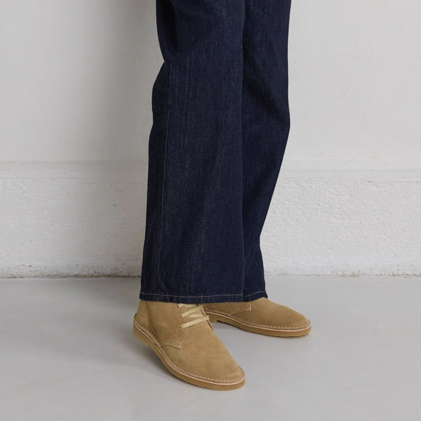 Boots basses à lacets in beige suede | MAXIME