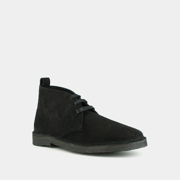 Boots basses &agrave; lacets in black suede | MAXIME