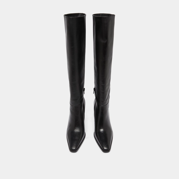 Bottes &agrave; bouts pointus in black leather | PLUME