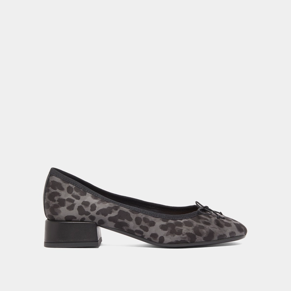 Ballerines &agrave; petits talons in gray leopard | DYBIL