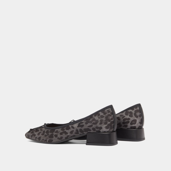 Ballerines &agrave; petits talons in gray leopard | DYBIL