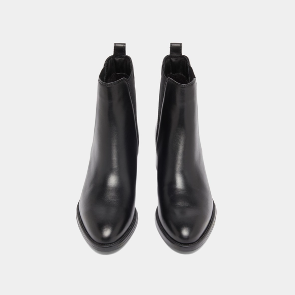 Bottines à élastiques triangulaires in black leather | CHILO