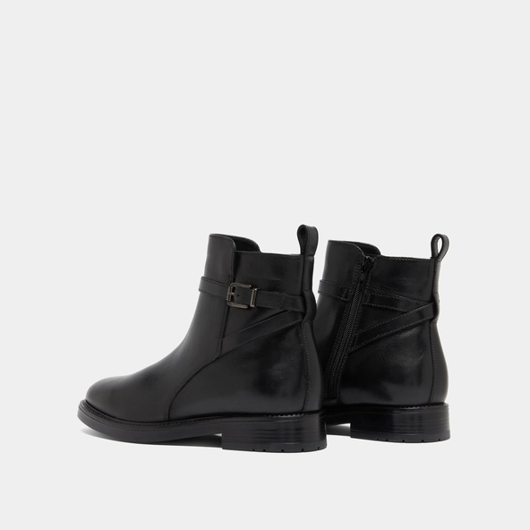Boots à boucles in black leather | CLEA