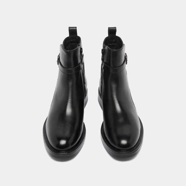 Boots à boucles in black leather | CLEA
