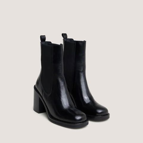 Bottines &agrave; talons d&eacute;bordants black