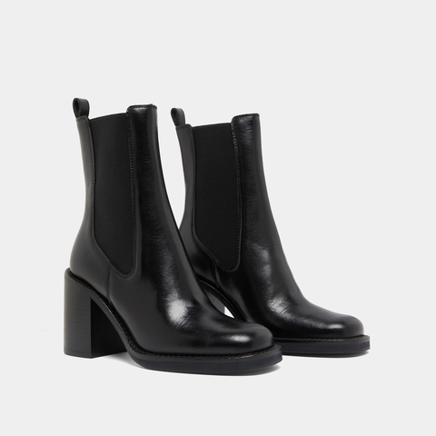 Bottines &agrave; talons d&eacute;bordants black